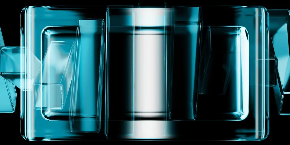 Cyber elements closeup made of dispersion glass and liquid acrylic vibrant .. Illustrazione stock