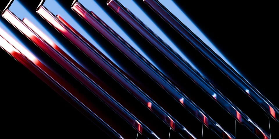 Cyber elements made of transparent glass and liquid acrylic purple blue glo.. 스톡 일러스트