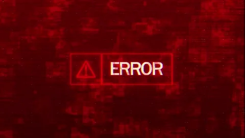 Cyber Error Alert with Red Glitch Data Interface Stock Footage 341364095