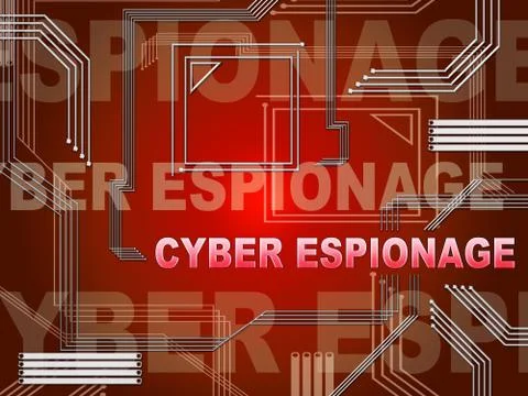 Cyber Espionage Criminal Cyber Attack 2d Illustration Illustrazione stock