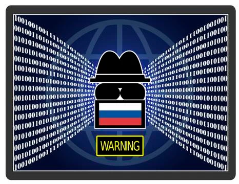 Cyber espionage warning Stock Illustration