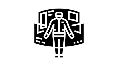 Cyber explorer tech enthusiast glyph icon animation Stock Footage 326149720