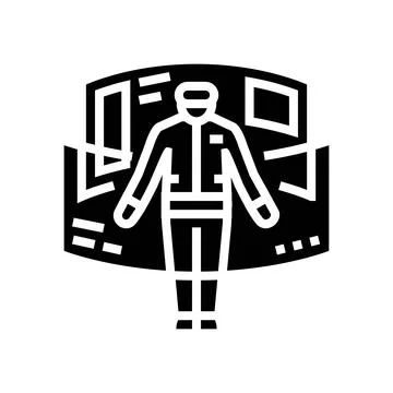 Cyber explorer tech enthusiast glyph icon vector illustration Stock Illustration