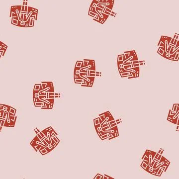 Cyber explorer tech enthusiast glyph seamless pattern Stock Illustration