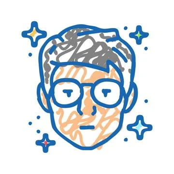 Cyber explorer tech enthusiast icon doodle illustration Stock Illustration