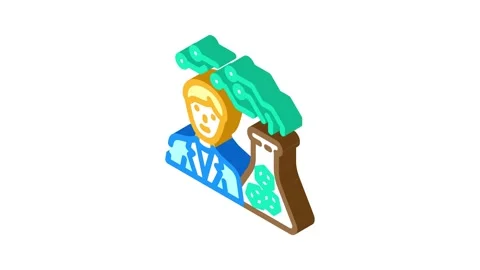 Cyber explorer tech enthusiast isometric icon animation Stock Footage 327285610