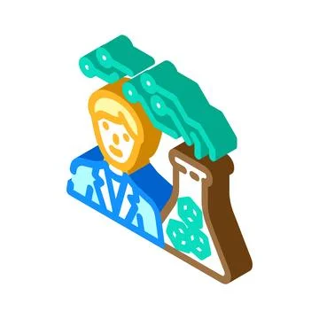 Cyber explorer tech enthusiast isometric icon vector illustration Stock Illustration