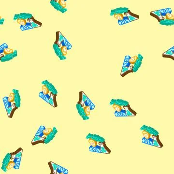 Cyber explorer tech enthusiast isometric icon seamless pattern Stock Illustration