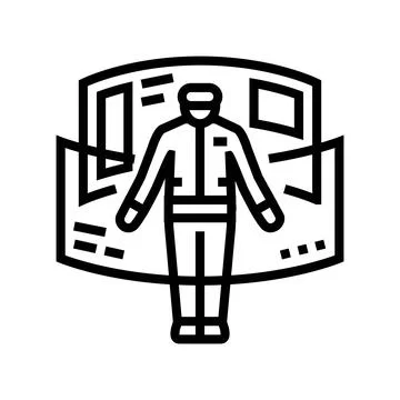 Cyber explorer tech enthusiast line icon vector illustration Stock Illustration