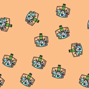 Cyber explorer tech enthusiast vector seamless pattern 스톡 일러스트