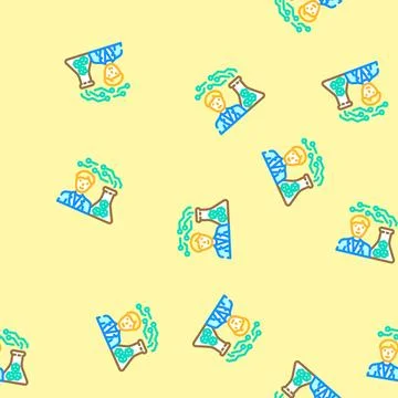 Cyber explorer tech enthusiast vector seamless pattern Illustrazione stock