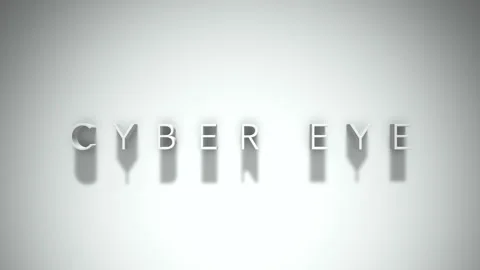 Cyber eye 3D title animation with shadows on a white background Stock Footage 297517799