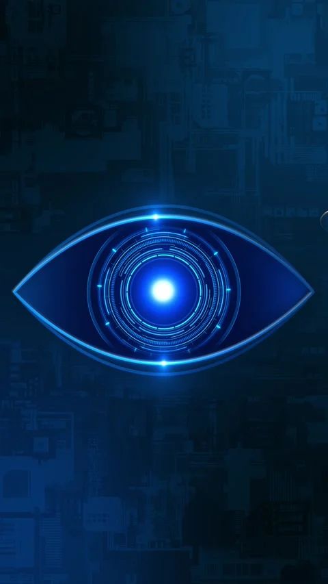 Cyber eye Cyber technology computer sci-fi technology background. Innovation Tec Stock Footage 342784635