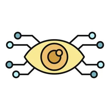 Cyber eye icon representing artificial intelligence and vision 库存插图