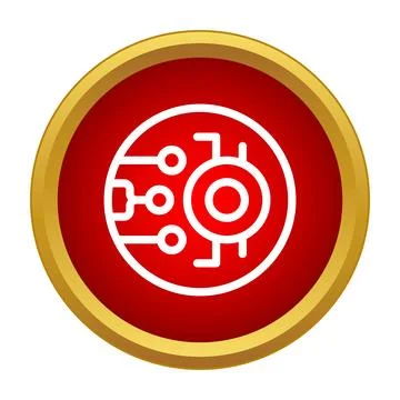 Cyber eye icon representing bionic vision and technology 库存插图