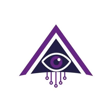 Cyber Eye Logo Design for Digital Security Protection Stock Illustration