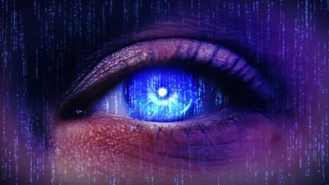 Cyber eye spying security control digital Network, technology computer Stock Footage 333969378