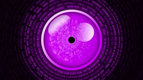 Cyber Eye With Streaming Code Animation.  Video stock 239523784