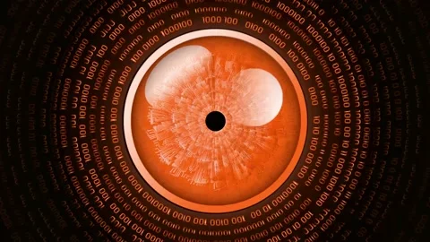 Cyber Eye With Streaming Code Animation.  Video stock 239523856