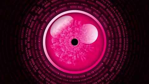 Cyber Eye With Streaming Code Animation.  Video stock 239523865