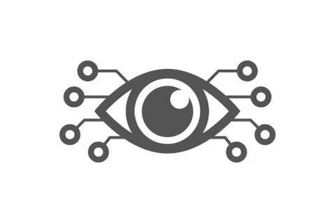 Cyber eye symbol vector icon, cyber logo concept. Modern media icon. Vision Illustrazione stock