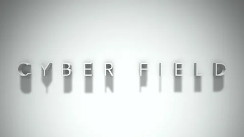 Cyber field 3D title animation with shadows on a white background 動画素材 297457487