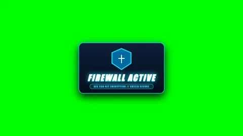 Cyber Firewall Defense Shield with Hexagonal Grid Protection on Green Screen Vídeos de archivo 345878392