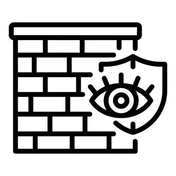 Cyber firewall icon outline vector. Stop fraud Stock Illustration