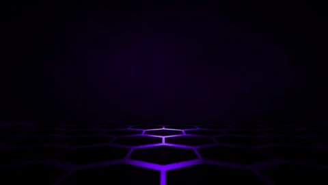 Cyber floor lighting. glowing hexagons on the floor Stock Footage 305681224