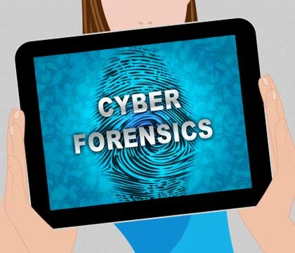 Cyber Forensics Computer Crime Analysis 2d Illustration Stock Illustration
