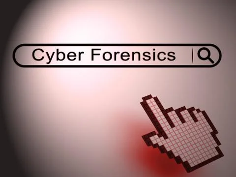 Cyber Forensics Computer Crime Analysis 2d Illustration Stock Illustration
