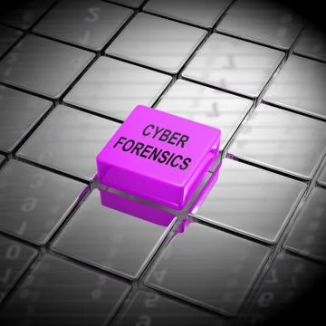 Cyber Forensics Computer Crime Analysis 3d Rendering Illustrazione stock