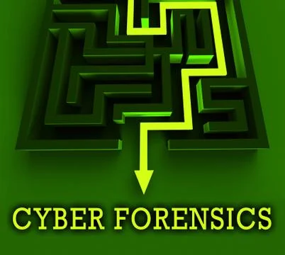 Cyber Forensics Computer Crime Analysis 3d Rendering Stockillustratie