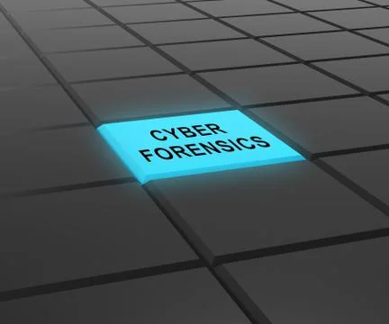 Cyber Forensics Computer Crime Analysis 3d Rendering 스톡 일러스트