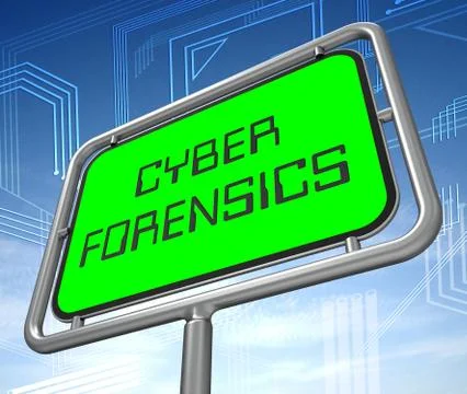 Cyber Forensics Computer Crime Analysis 3d Illustration Illustrazione stock