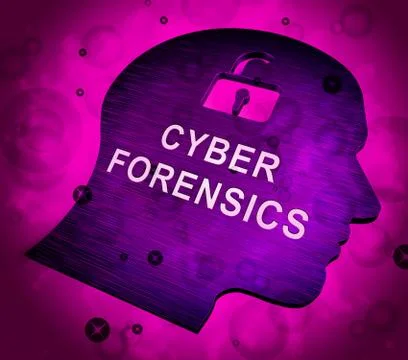 Cyber Forensics Computer Crime Analysis 3d Rendering Illustrazione stock