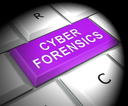 Cyber Forensics Computer Crime Analysis 3d Rendering 스톡 일러스트