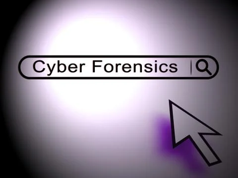 Cyber Forensics Computer Crime Analysis 2d Illustration 스톡 일러스트