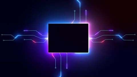 The cyber frame is luminous. background animation Stock Footage 277398202