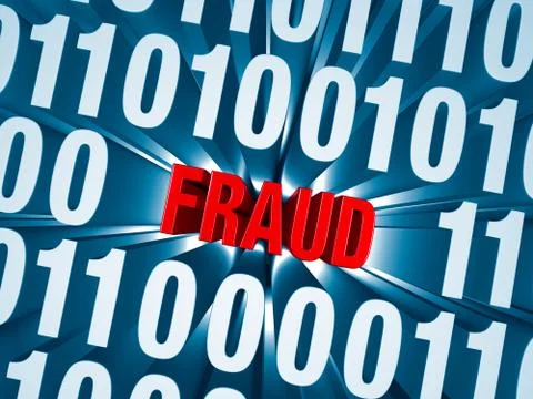 Cyber fraud hidden in computer code Stock Illustration