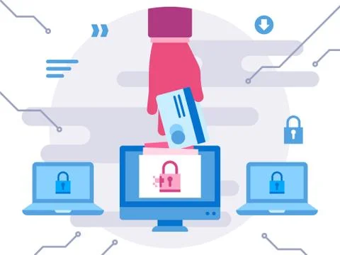 Cyber fraud Stock Illustration