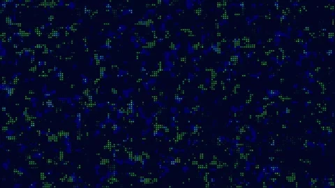 Cyber Futuristic Digital  Background - Blue Green Flickering Halftone Particles Stock Footage 340762481