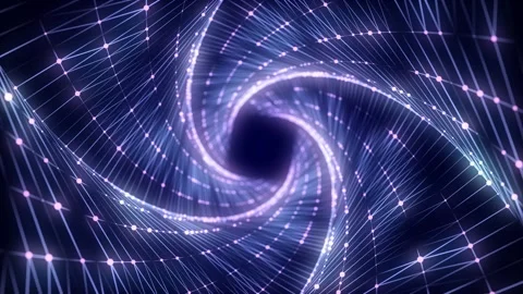 Cyber futuristic speed tunnel. Sci-fi colors wormhole. Data flow. Stock Footage 291958112