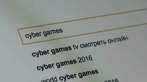 CYBER GAMES search query in browser - Macro Видео 75148324