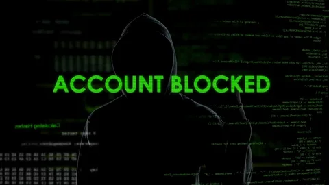 Cyber genius blocking bank customers account, threat to financial safety Stock Footage 84538759