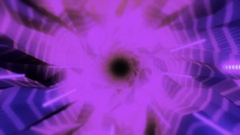 Cyber Geometric Tunnel Loop _ BlueViolet Stock-Footage 92864697