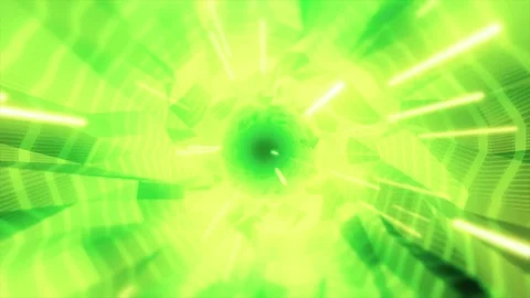 Cyber Geometric Tunnel Loop _ Green Stock-Footage 92866270