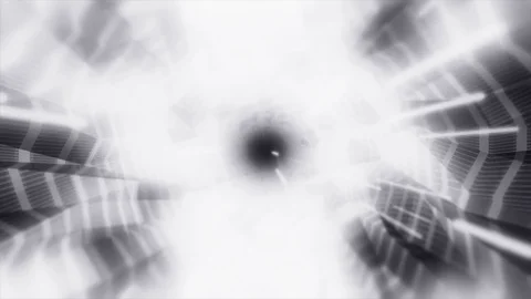 Cyber Geometric Tunnel Loop _ Silver Stock-Footage 92930970