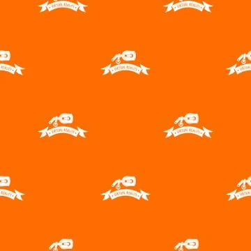 Cyber glasses pattern vector orange Stock Illustration