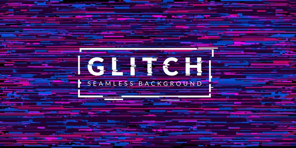 Cyber Glitch Abstract Seamless Pattern Vector Illustration Geometric Background Stock Illustration
